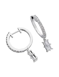 14K White Gold 0.7cttw Round Diamond Earring
