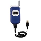 Coiled Power Hot Sync and Charge USB Data Cable w/ Tip Exchange for the Motorola V260 - Gomadic Brand