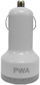 White Premium Bullet USB Vehicle Automobile Car Charger With Two (2) USB Ports Compatible And Ideal for Samsung i500 (Mesmerize) Shine Wireless Brand