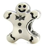 Gingerbread Boy Cookie 925 Sterling Silver Authentic Ohm Christmas Charm Bead fits European Charm Bracelet