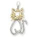14k Two-Tone Vintage Diamond Cat Pendant