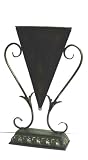 Flat Vase on Stand (Metal) - Flat Vase