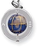 Enameled Globe Charm, Sterling Silver