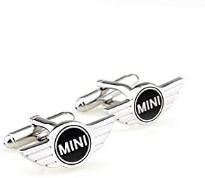 Mini Cooper Logo Cufflinks for Men - Car Themed Cufflinks - Black and Silver