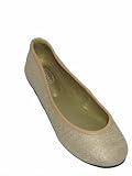 SCOOP NYC Gold Linen Ballet Flat Shoes TB0022