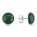 Sterling Silver Round Cabochon Veridite Stud Earrings