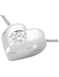 0.20ct. 14k Wg Heart Solitaire Diamond Pendant
