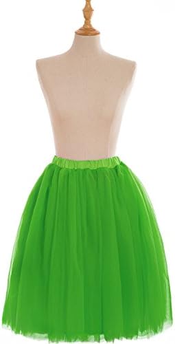 Women's 50s Vintage Rockabilly Petticoat, Knee Length Slip (Green,One Size)