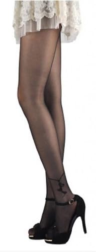 Meriling Women's Sheer Black Anklets Tattoo Patterned Panty hose (pack of 3 pairs)