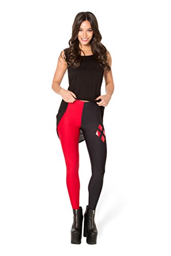 Ensasa Black Red Poker Digital Print Fashion Spandex Strechy Legging (One Size)