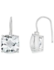 10 3/8 Carat White Topaz and Diamond 14K White Gold Earrings