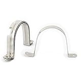 uxcell ホースバンド　サドルクランプ　クリップ　チューブ/パイプ用　U型　70mm直径　ステンレススチール　5個入り