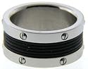 stainless Steel With Rubber and Screws Men's Ring