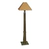 Royce Lighting RLFL10105-42 Outdoor One-Light Floor Lamp Pine Wood with Beige Weather Resistant Shade