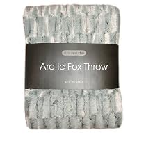 Deluxe Faux fur throw 127 x 152cm, Shiny Silver