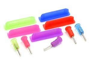 Case Star 5 Sets (Blue, Purple, Green, Pink, Red) Anti-dust Dock Cap Cover Plug Stopper for iPhone 3G 3GS 4 4S iPad 2 iPad 3 and Case Star Cellphone Bag