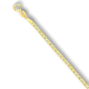 10k Solid Yellow Gold 1.2mm (3/64 Inch) Mariner Chain Anklet 10