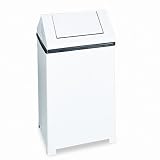 SwingTop Wastemaster Steel Trash Receptacle, 14 Gallon, 14x26, White URIT1414ERB