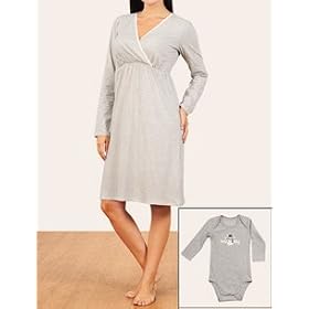 Motherhood Maternity: Long Sleeve V-neck Faux Wrap Nursing Mom And Baby Set