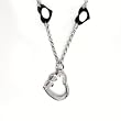 Sterling Silver CZ Necklaces - Heart - Chain: 17"/ Height: 26mm