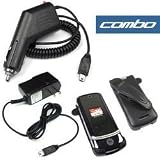 Bargaincell- Verizon, Sprint, Alltel, Cricket, MetroPCS, US Cellular Motorola Krzr K1m Accessory Bundle- Car Cigarette Lighter Charger + Home Travel Charger + Black Swivel Belt Clip Holster