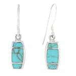 Turquoise Inlay and Sterling Silver Dangle Earrings, #7991
