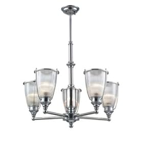 Landmark Lighting - 60007-5: Halophane 5-Light Chandelier in Polished Chrome by Landmark