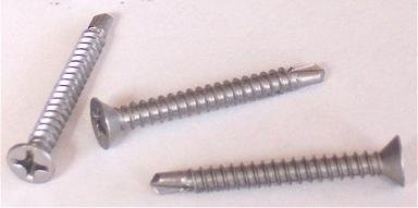 10 X 2 Self-Drilling Screws / Phillips / Flat Head / #3 Point / 410 Stainless Steel / 1,000 Pc. Carton