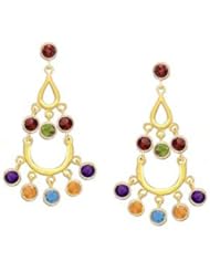 14k Multi Round Stone Dangle Earrings (4.00 cts.tw.)