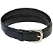 The Vegan Collection Garrison Black Pleather Gold Buckle Belt, Medium