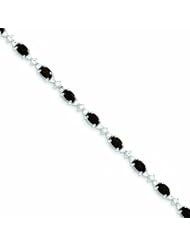 Genuine .925 Sterling Silver Smokey Quartz & White Topaz Bracelet 6.5 Grams . 100% Satisfaction Guaranteed.