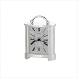 Bulova Regent Table Clock - Metal Case with Chrome Finish - Pearlized Dial