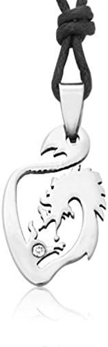 Ziovani Dragon Inspired with 1 CZ S-tone Stainless Steel Pendant Necklace