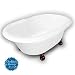 American Bath Factory B1-3720-WW-NH-M2-35-OC-C1-CD Duchess Double Ended Clawfoot Bathtub in White, C