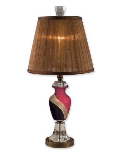 Dale Tiffany PG80516 Sophistication Table Lamp, Antique Bronze and Fabric Shade