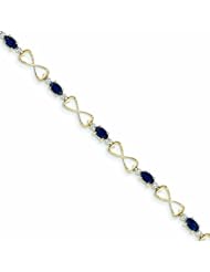 Genuine 14K Yellow Gold Diamond And Sapphire Oval Bracelet 4 Grams Of Gold 100% Satisfaction Guaranteed.