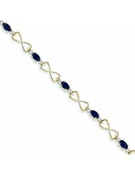 2.8 Carat 14K Gold Diamond and Sapphire Oval Bracelet