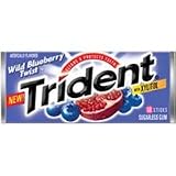 Trident Sugarless Gum Value Pack with Xylitol, Wild BlueBerry Twist - 18 Sticks / Pack, 12 ea