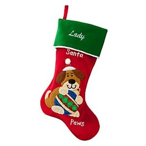 bronner's personalized santa paws dog stocking