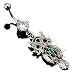 Body Accentz® Belly Button Ring Navel Multi Color Owl Body Jewelry Owl Dangle 14 Gauge HO112