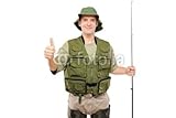 Wallmonkeys Peel and Stick Wall Decals - A View of a Happy Fisherman with Thumb up - 60