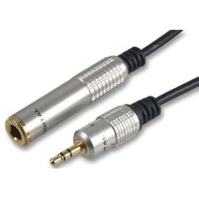 Pure HQ OFC 3.5mm Jack to 6.35mm Jack Socket Adapter Cable 0.3m 30cm