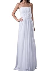 A-line Strapless Chiffon Corset   Waistline Crystal Evening Dress  with a Brush/Sweep Train 