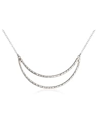 Sterling Silver Hammered Open Arch Frontal Pendant Necklace, 18"