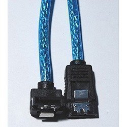 バルク シリアルATAラウンドケーブルL型 ラッチ付アオ50cm