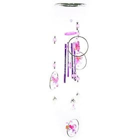 Flowers and Metal Rings Wind Chime