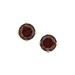 14K Yellow Gold Prong Set 5 MM Garnet Earring Studs