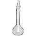 Corning Pyrex Borosilicate Glass Flat Bottom Class A Heavy Duty EZ Access Wide Mouth Volumetric Flask, with Standard Taper Stopper
