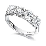 Image of 0.5 Ct 4 Stone Diamond Ring In Platinum- G / SI1