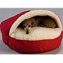Small Snoozer� Red Poly Cotton/Sherpa Cozy Cave Dog Bed